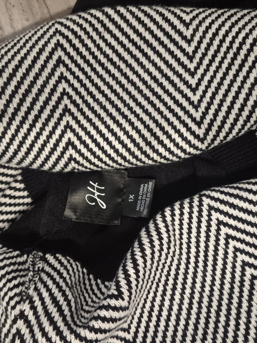 H by Halston Black Midi Dress with Herringbone Trim - Picture 2 of 3